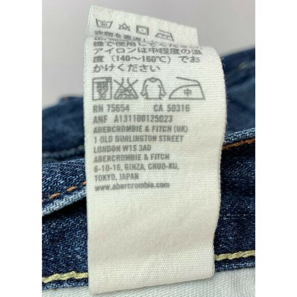 Abercrombie Mens Size 30 Jeans Distressed Cut for Womens DIY Shorts Blue‎ Button - Picture 6 of 7